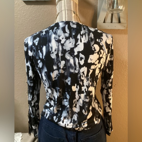 Spense Monochrome Abstract Pattern Top Size M - Picture 4 of 14